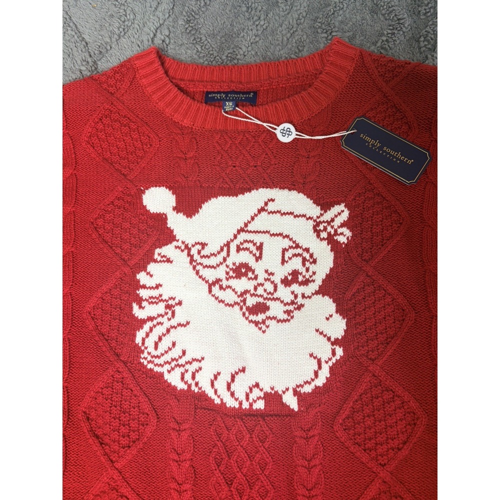 Simply Southern Sweater Womens XS Black Merry Christmas Holiday Pullover - Picture 2 of 10